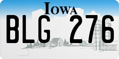 IA license plate BLG276