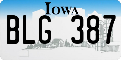 IA license plate BLG387
