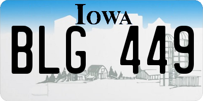 IA license plate BLG449