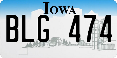 IA license plate BLG474