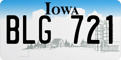 IA license plate BLG721