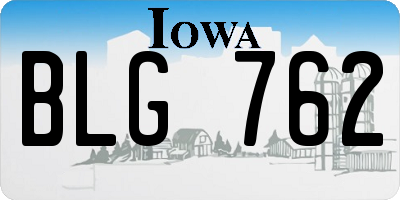 IA license plate BLG762