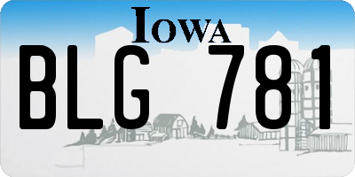 IA license plate BLG781