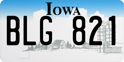 IA license plate BLG821