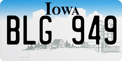 IA license plate BLG949