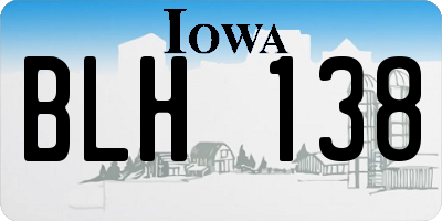 IA license plate BLH138
