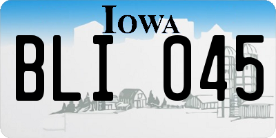 IA license plate BLI045