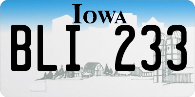 IA license plate BLI233