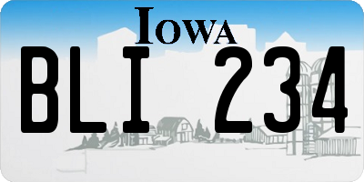 IA license plate BLI234