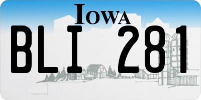 IA license plate BLI281