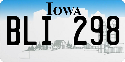 IA license plate BLI298