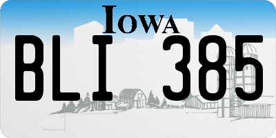 IA license plate BLI385