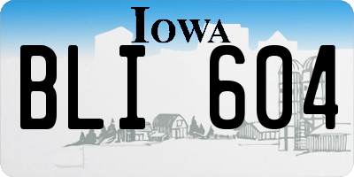 IA license plate BLI604