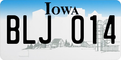 IA license plate BLJ014