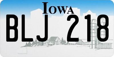 IA license plate BLJ218