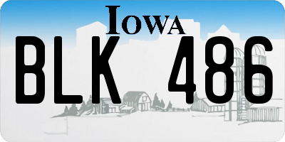 IA license plate BLK486