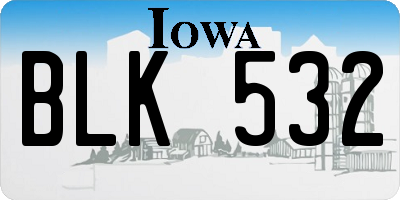 IA license plate BLK532