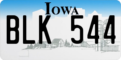 IA license plate BLK544