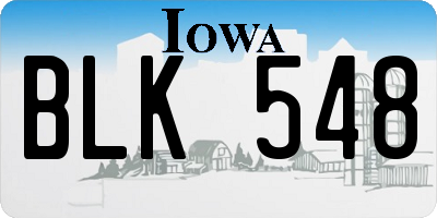 IA license plate BLK548