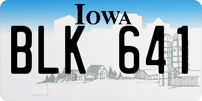IA license plate BLK641