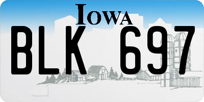 IA license plate BLK697