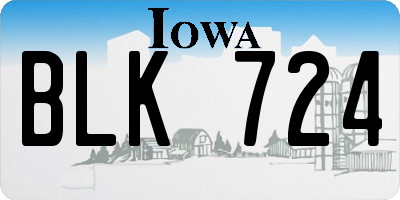 IA license plate BLK724