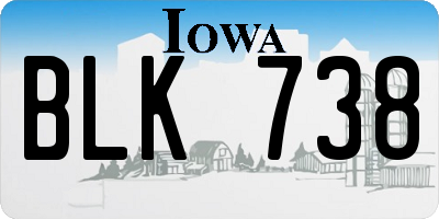 IA license plate BLK738