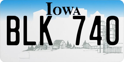 IA license plate BLK740