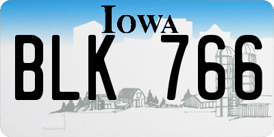 IA license plate BLK766