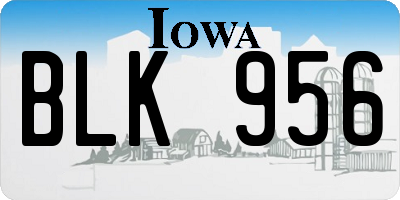 IA license plate BLK956