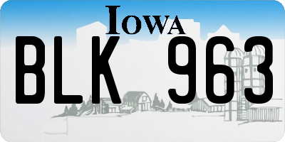 IA license plate BLK963