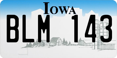 IA license plate BLM143
