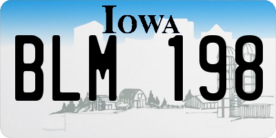 IA license plate BLM198