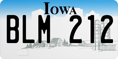 IA license plate BLM212