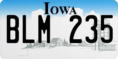 IA license plate BLM235