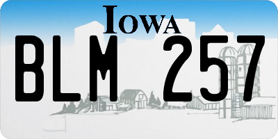 IA license plate BLM257