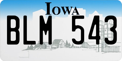 IA license plate BLM543