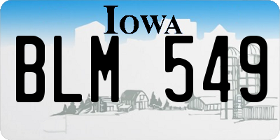 IA license plate BLM549