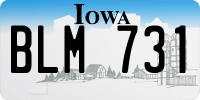 IA license plate BLM731