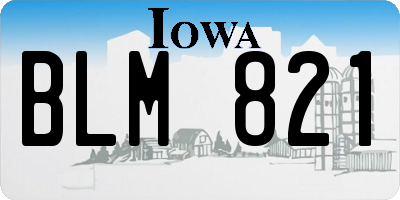 IA license plate BLM821