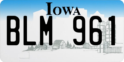 IA license plate BLM961