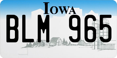 IA license plate BLM965