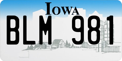 IA license plate BLM981