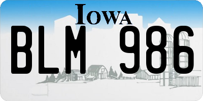 IA license plate BLM986