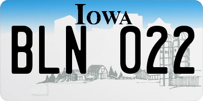 IA license plate BLN022