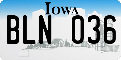 IA license plate BLN036