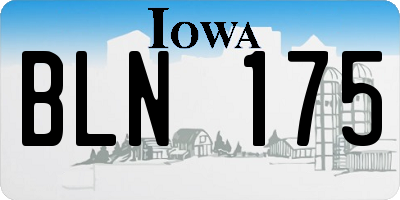 IA license plate BLN175
