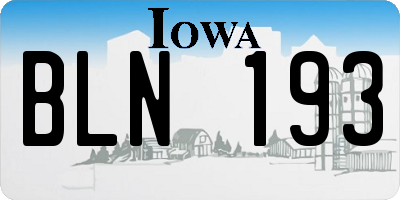 IA license plate BLN193