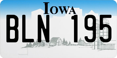 IA license plate BLN195