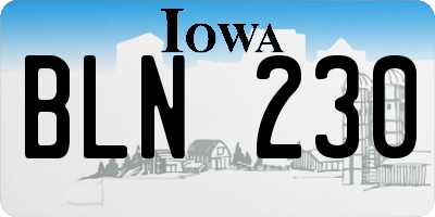 IA license plate BLN230